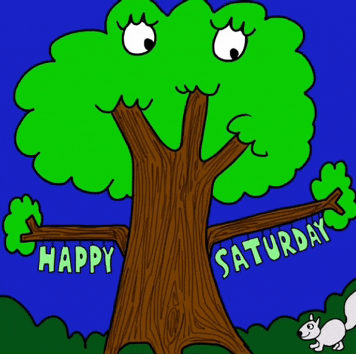 Happy Saturday Green Tree GIF