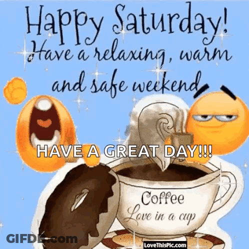 Happy Saturday Have A Relaxing , Warm And Safe Weekend Have A Great Day !!! GIF