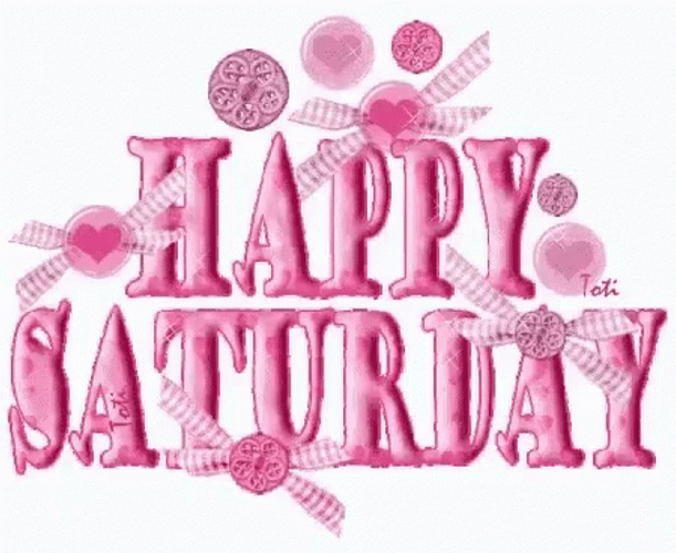 Happy Saturday Pink Sticker GIF