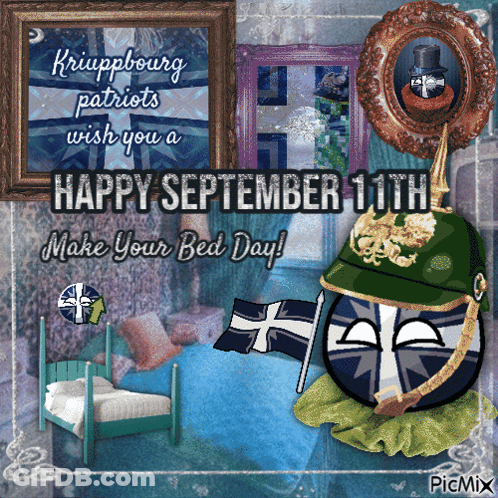 Happy September 11Th Make Your Bed Day Greeting GIF