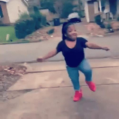 Happy Short Woman Dancing GIF