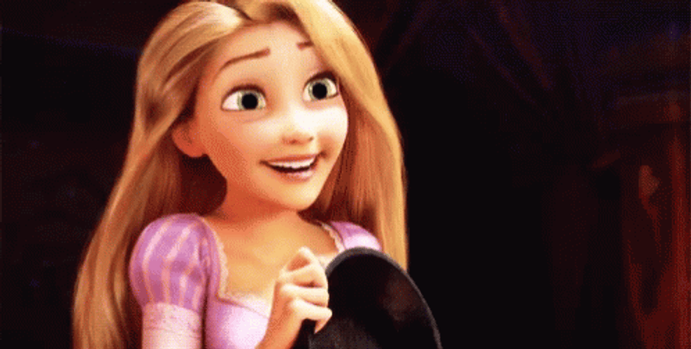 Happy Shy Rapunzel Tangled GIF