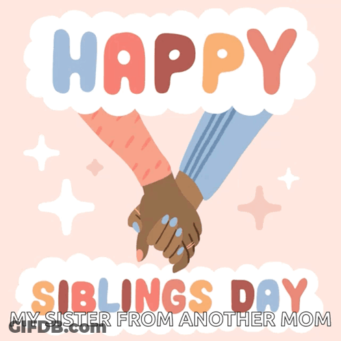 Happy Siblings Day With Hand-Holding GIF