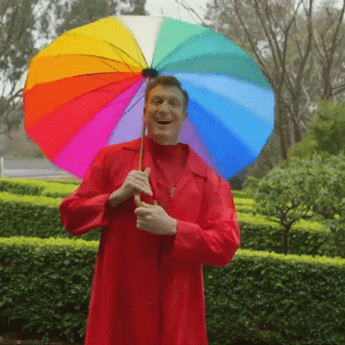 Happy Simon Wiggle With Umbrella GIF