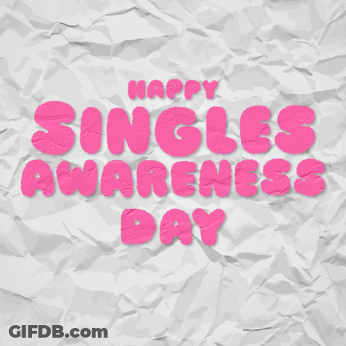 Happy Singles Awareness Day Poster With Hearts GIF