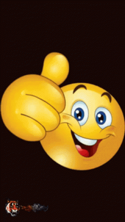 Happy Smiley Face Thumbs Up Emoji GIF
