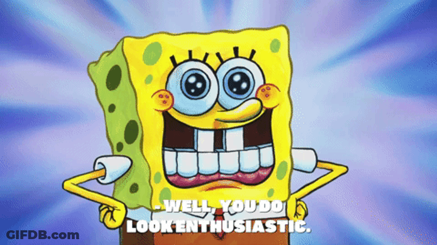 Happy Smilling Spongebob Fire GIF
