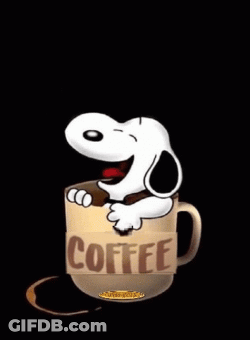 Happy Snoopy Coffee Mug Good Tuesday Morning GIF
