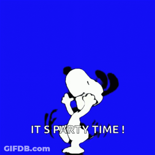 Happy Snoopy It's Party Time GIF