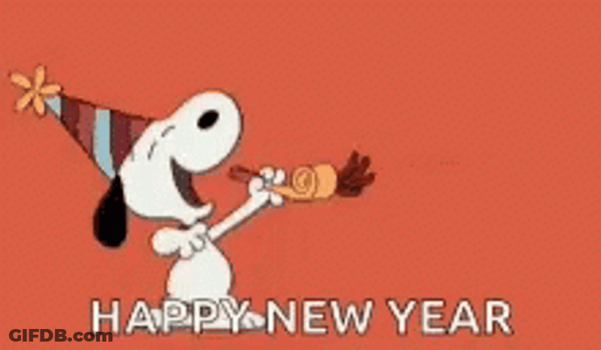 Happy Snoopy New Year GIF
