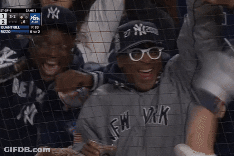 Happy Spike Lee After Yankees Win GIF