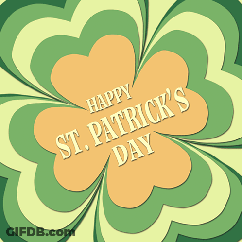 Happy St. Patrick's Day Card With Clover GIF