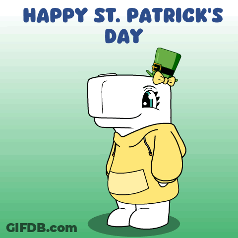 Happy St. Patrick's Day Cartoon Leprechaun Hat GIF