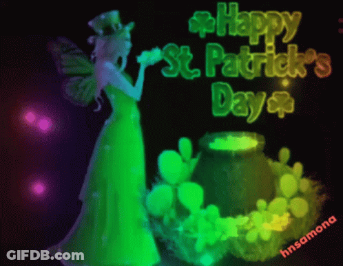 Happy St. Patrick's Day Greeting Card With Fairy GIF