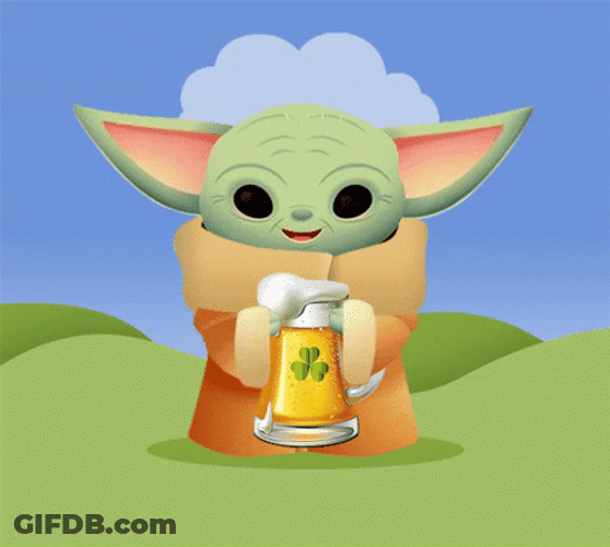 Happy St Patricks Day Baby Yoda GIF