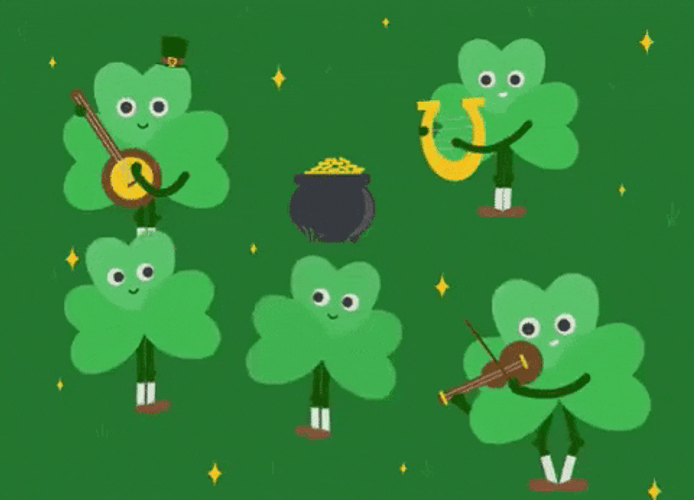 Happy St Patricks Day Clover Celebration GIF
