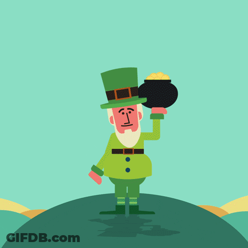 Happy St Patricks Day Leprechaun Cartoon GIF