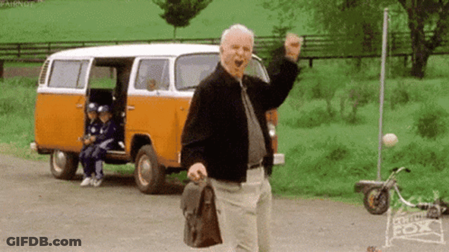 Happy Steve Martin Camper GIF
