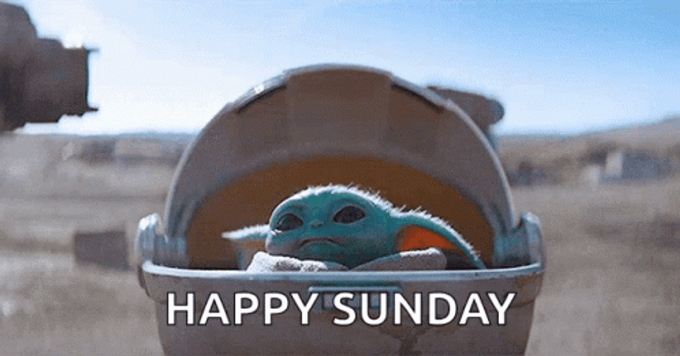 Happy Sunday Baby Yoda GIF
