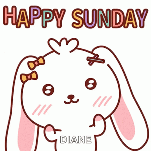 Happy Sunday Blessings Cute Bunny Blink GIF