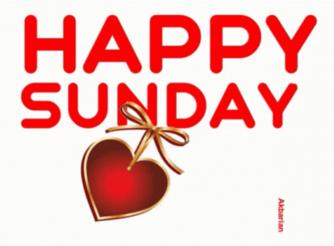Happy Sunday Blessings Greetings Red Heart GIF