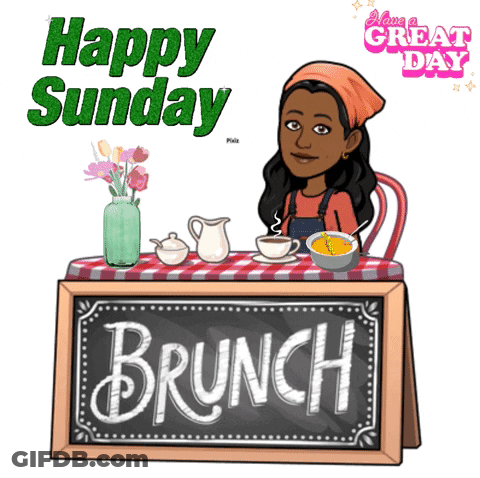 Happy Sunday Brunch Sign Woman GIF