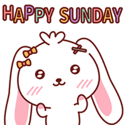 Happy Sunday Cute Cartoon Bunny Fun Art GIF