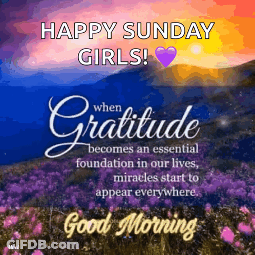 Happy Sunday Girls When Gratitude Becomes An Essential Foundation GIF