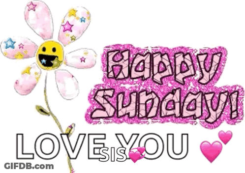 Happy Sunday Greeting With Flower Love You GIF