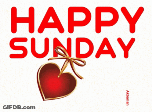 Happy Sunday Sign With Red Heart GIF