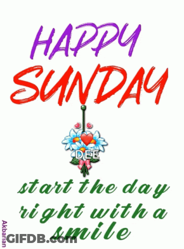 Happy Sunday Smile Bouquet Of Flowers GIF