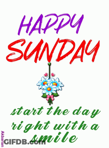Happy Sunday Smile With Flowers GIF