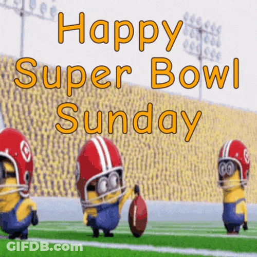 Happy Super Bowl Sunday Minions GIF