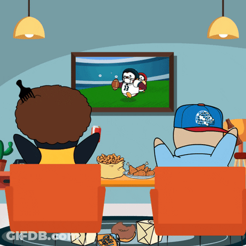 Happy Super Bowl Sunday Penguins Watching GIF