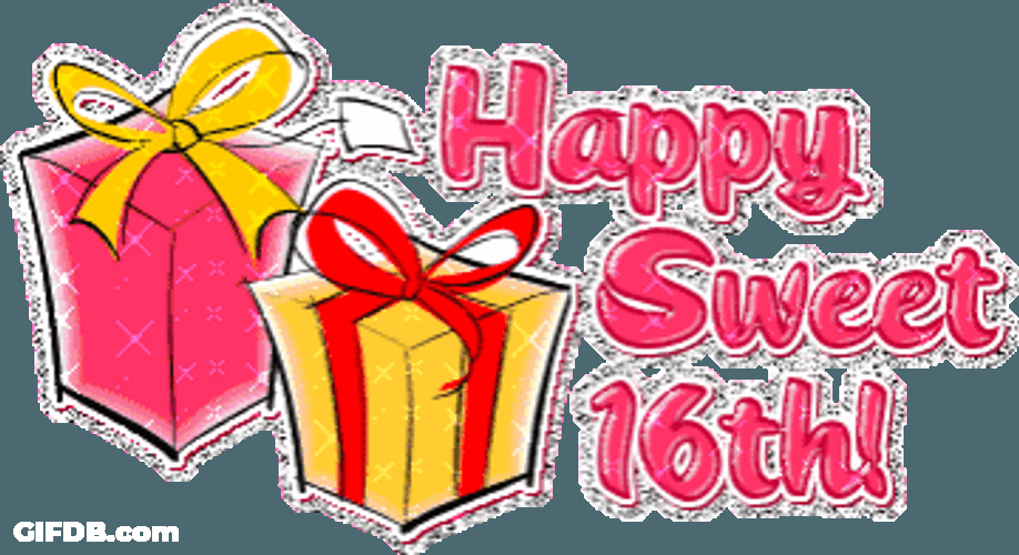 Happy Sweet 16Th Birthday Sparkling Gift Boxes GIF