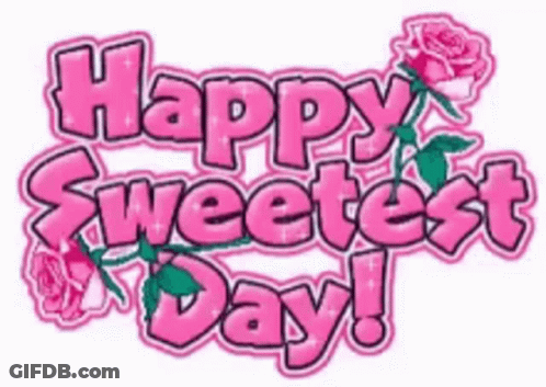 Happy Sweetest Day Sign With Roses GIF