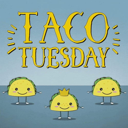 Happy Taco Tuesday Three Cute Tacos Dancing GIF