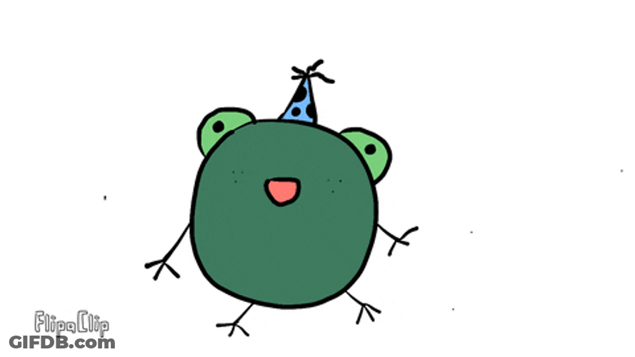 Happy Take Off Cute Frog GIF
