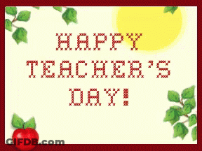 Happy Teacher's Day Card With Apples GIF