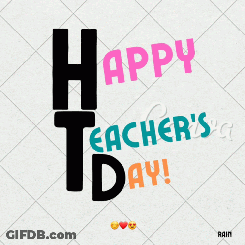 Happy Teacher's Day Poster With Emojis GIF