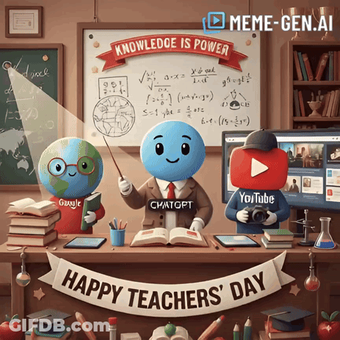 Happy Teachers Day Classroom Banner GIF