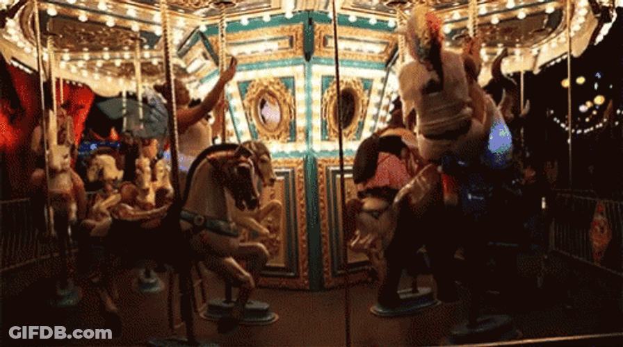 Happy Teens Merry Go Round GIF