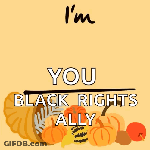 Happy Thanksgiving Black Rights Ally Turkey Heart GIF