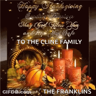 Happy Thanksgiving Blessings For Cline Family GIF