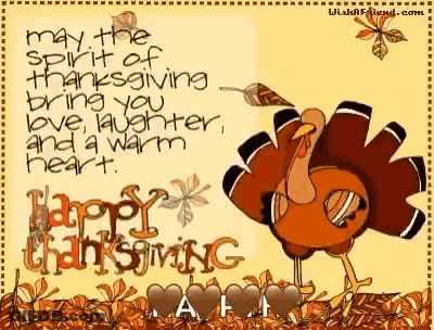 Happy Thanksgiving Card With Turkey GIF