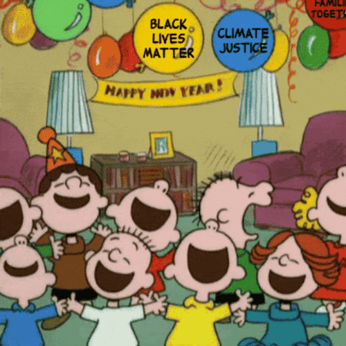 Happy Thanksgiving Charlie Brown Balloon Party GIF