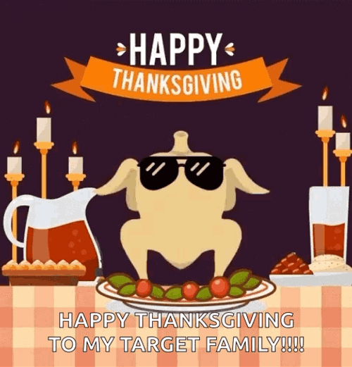 Happy Thanksgiving Family Dinner Turkey Dancing GIF