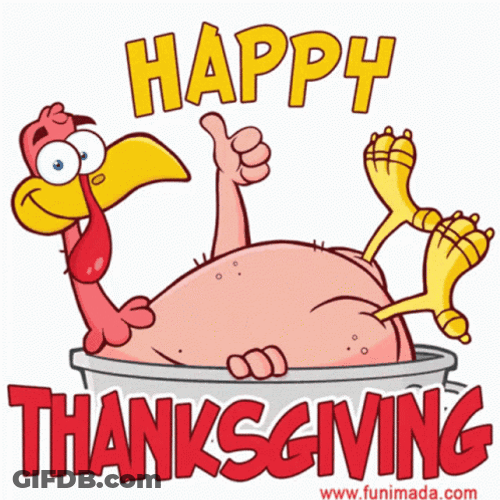 Happy Thanksgiving Funny Gobble Turkey GIF