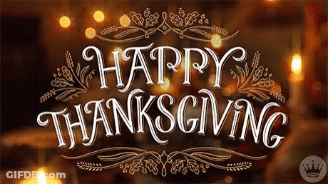 Happy Thanksgiving Sign With Crown GIF