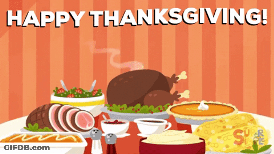 Happy Thanksgiving Sister Black & White Cat GIF